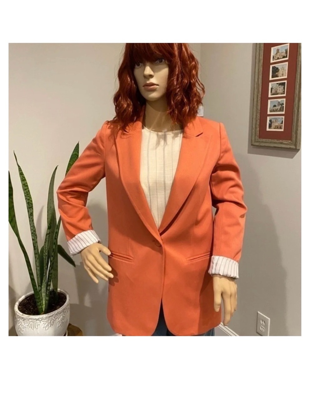 Forever 21 Orange Blazer Jacket
